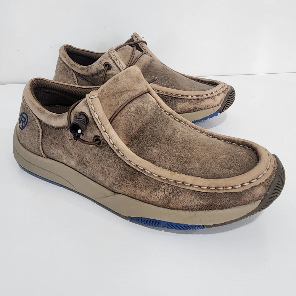 Roper Men’s Driving Moc Shoes – Brown Suede Slip-On – Size 8 – Casual Leather